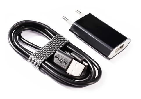 USB Steckernetzteil 5V DC, 1000mA mit Mikro USB Kabel 